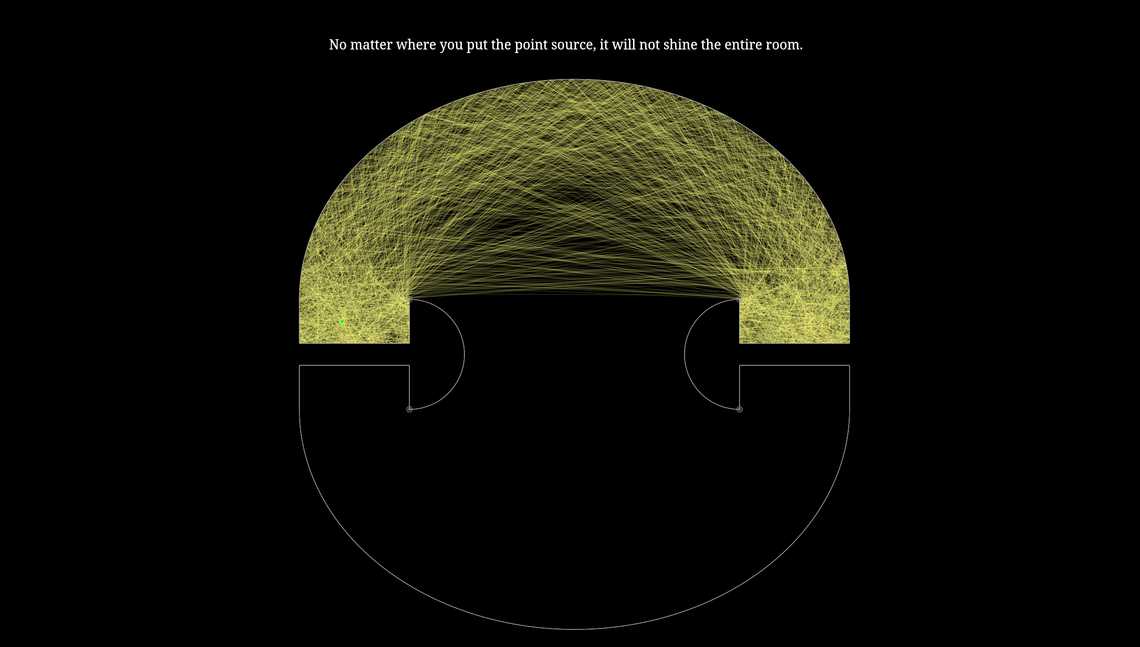Penrose unilluminable room